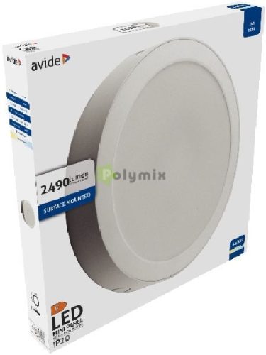 LED Falra Szerelhető Kerek Mennyezeti Lámpa Műanyag 24W CW 6400K