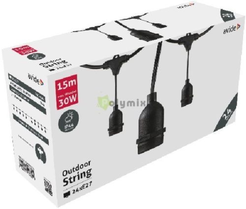 Kültéri E27 Füzér 15m 24 foglalat