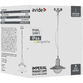   kültéri függeszték lámpa Imperial 1xE27 IP44 Rozsdamentes acél