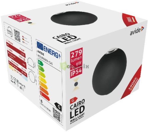 kültéri fali lámpa Cairo 2 irányú LED 6W WW IP54