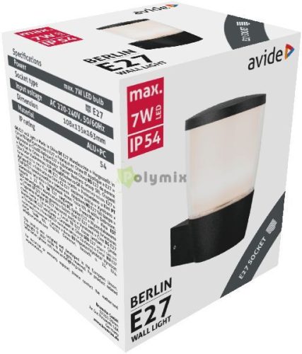 kültéri fali lámpa Berlin 1xE27 IP54