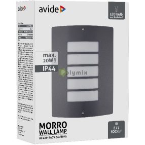 kültéri fali lámpa Morro 1xE27 IP44 Antracit