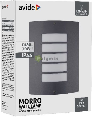 kültéri fali lámpa Morro 1xE27 IP44 Antracit