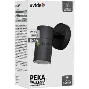 kültéri fali lámpa Peka 1xGU10 IP44 Fekete