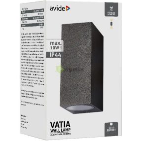kültéri fali lámpa Vatia 2xGU10 IP44 Fekete