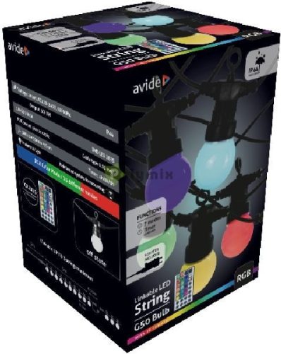 Kültéri Füzér 5m RGB Sorolható Távirányítóval