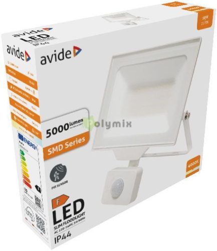 LED Opál Reflektor Slim SMD 50W NW 4000K Mozgásérzékelős PIR
