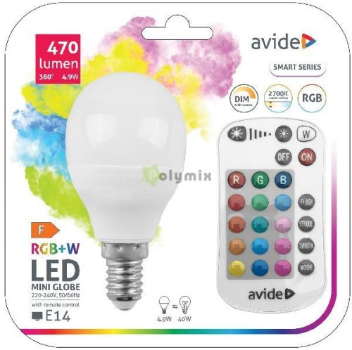 Smart LED Mini Globe 4.9W RGB+W 2700K IR Távirányítóval