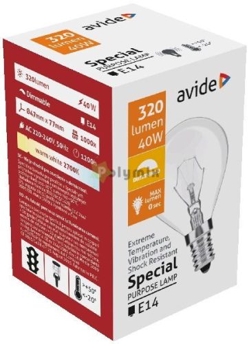 kisgömb Izzó P45 40W-E14 WW (hőálló)