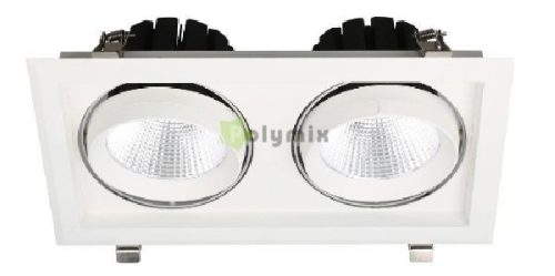 LED Downlight Sein Négyzetes 2x30W IP20 5600lm 20° WW 3000K
