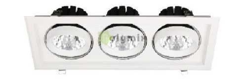 LED Downlight Sein Négyzetes 3x30W IP20 8400lm 20° WW 3000K