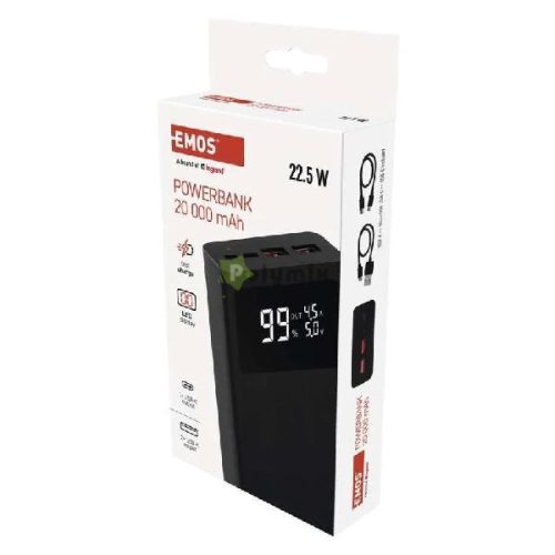 Powerbank BETAQ 20, 20000 mAh, 22,5 W, fekete