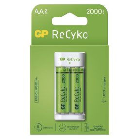 USB akkumulátor töltő E211 + 2×AA GP 2100mAh ReCyko