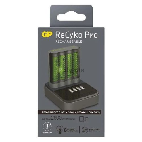 Pro akku töltő P461+4xAA ReC 2700mAh+dokkoló