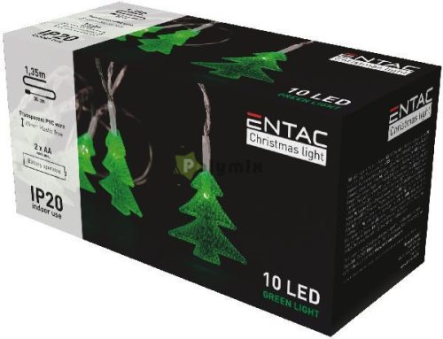 Karácsonyi Beltéri PVC Zöld Fenyőfa 10 LED 1,65m (2AA nt.)