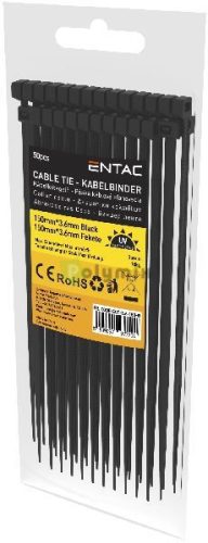 Kábelkötegelő 3.6mmx150mm Fekete 50 db/cs