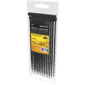 Kábelkötegelő 3.6mmx300mm Fekete 50 db/cs