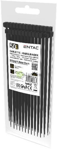 Kábelkötegelő 4.8mmx550mm Fekete 50 db/cs