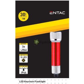 Elemlámpa 5LED Kulcstartós Piros
