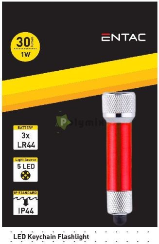 Elemlámpa 5LED Kulcstartós Piros