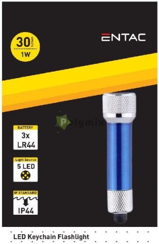 Elemlámpa 5LED Kulcstartós Kék