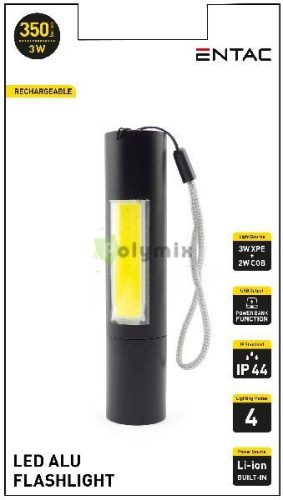Elemlámpa Újratölthető 3W 1200mAh (PowerBank funkció) csuklópánttal
