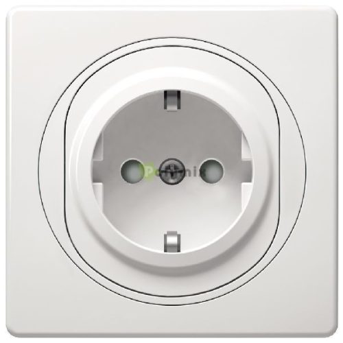 EON kétpólusú aljzat védőérintkezős porcelán betéttel, fehér