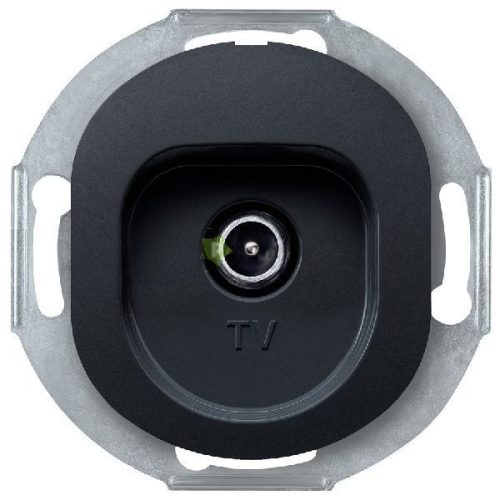 EON fedőkeret-mentes TV antenna aljzat, egyedi rendszerekhez, soft-touch fekete