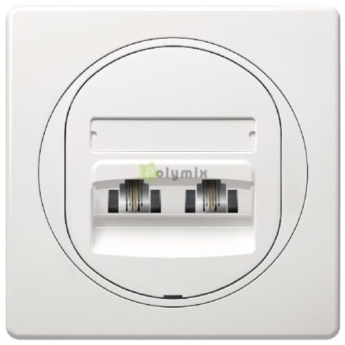 EON telefon iker aljzat, 2xRJ12 6/4, Cat 3, fehér