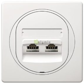 EON adatátviteli aljzat 2xRJ45 Cat 6 UTP, fehér