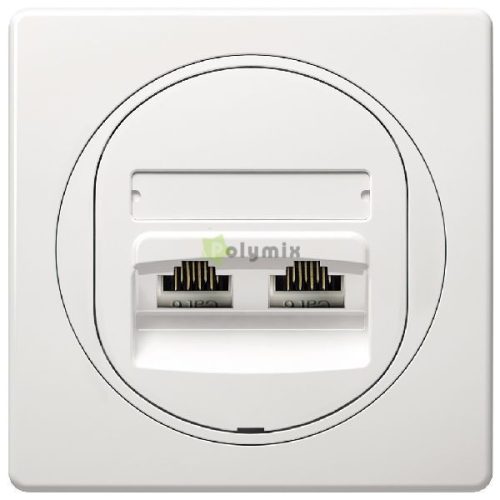 EON adatátviteli aljzat 2xRJ45 Cat 6 UTP, fehér