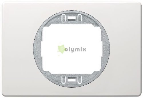 EON egyszeres fedőkeret 80x120, soft-touch fehér, ezüst tartóval