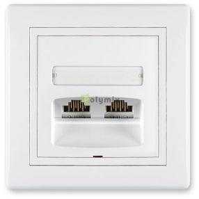 kommunikációs adataljzat 2xRJ456 Cat6 UTP, fehér