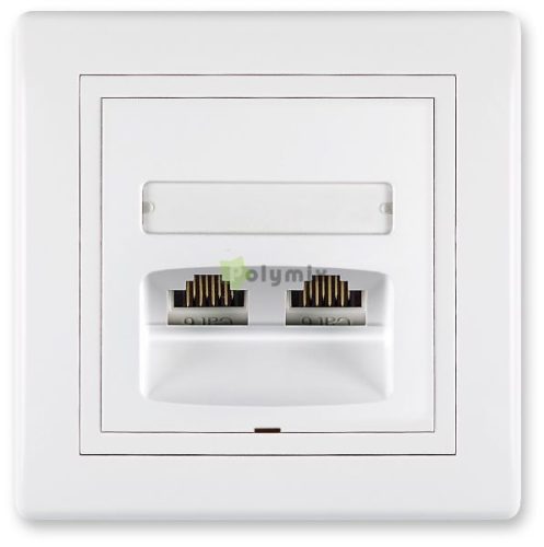 kommunikációs adataljzat 2xRJ456 Cat6 UTP, fehér