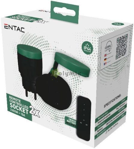 Távirányítós IP44 Hálózati Adapter + 2 IP44 Aljzat