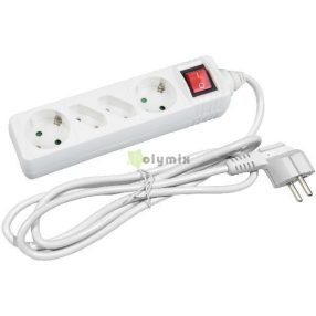 Elosztó 4 Foglalat Kapcsolóval 2x16A 2x2.5A 1,5m 3G1,5