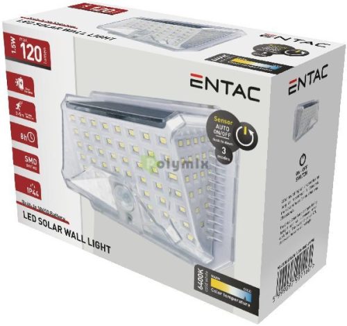 Napelemes Műanyag Lámpa 1.5W SMD 3 mód PIR