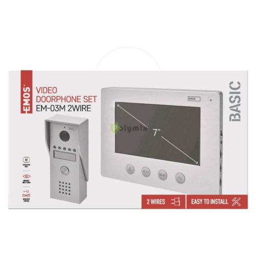 videó kaputelefon 7" set em-03m 2 wire