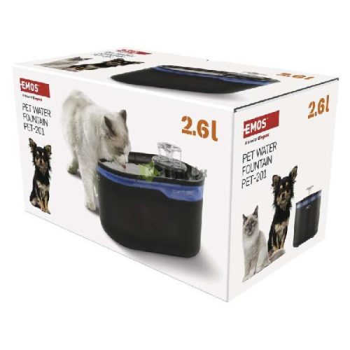 Pet Care háziállat itató, 2,6 l, szürke