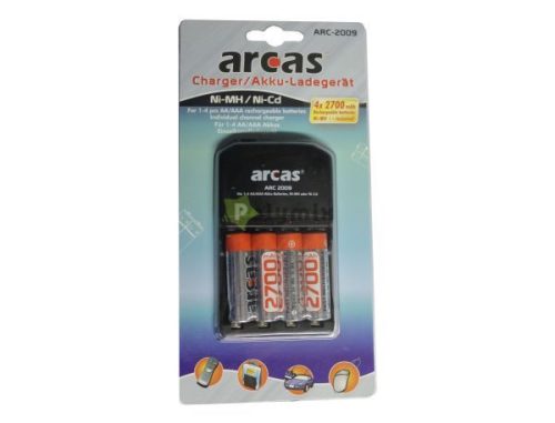 Ni-Mh akkumulátor töltő + 4db 2700mAh ceruza akku