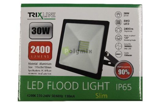 30W LED fényvető IP65 4200K fekete