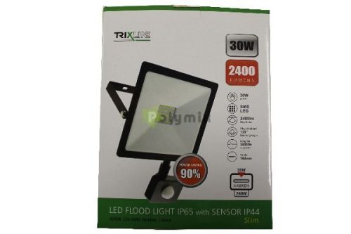 30W érzékelős LED fényvető 4200K fekete