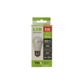 8W-E27 G45 kisgömb LED izzó 4200K