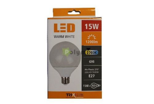 15W-E27 G95 LED globe izzó 2700K