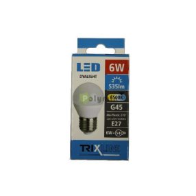 6W-E27 LED kisgömb izzó 6500K