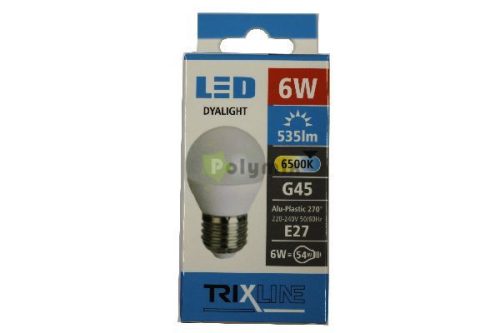 6W-E27 LED kisgömb izzó 6500K