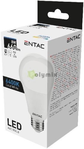LED Globe E27 8W CW 6400K