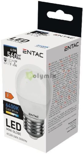 LED Mini Globe E27 6,5W CW 6400K