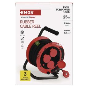 CABLE REEL 4S 25M 1.0MM RUBBER IP44 SCHUKO