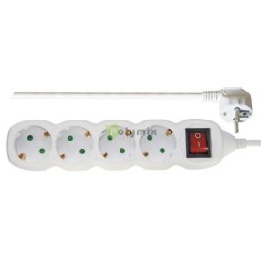 04K-2m 4 foglalatos 2m-es elosztó kapcsolóval 3x1mm2